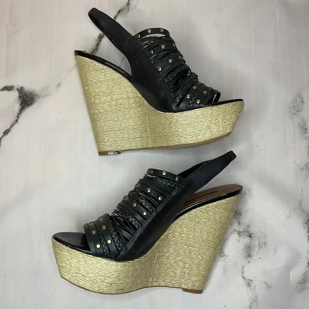 Steve by Steven Madden Breannaa Slingback Espadrille Wedge Sandals 9.5